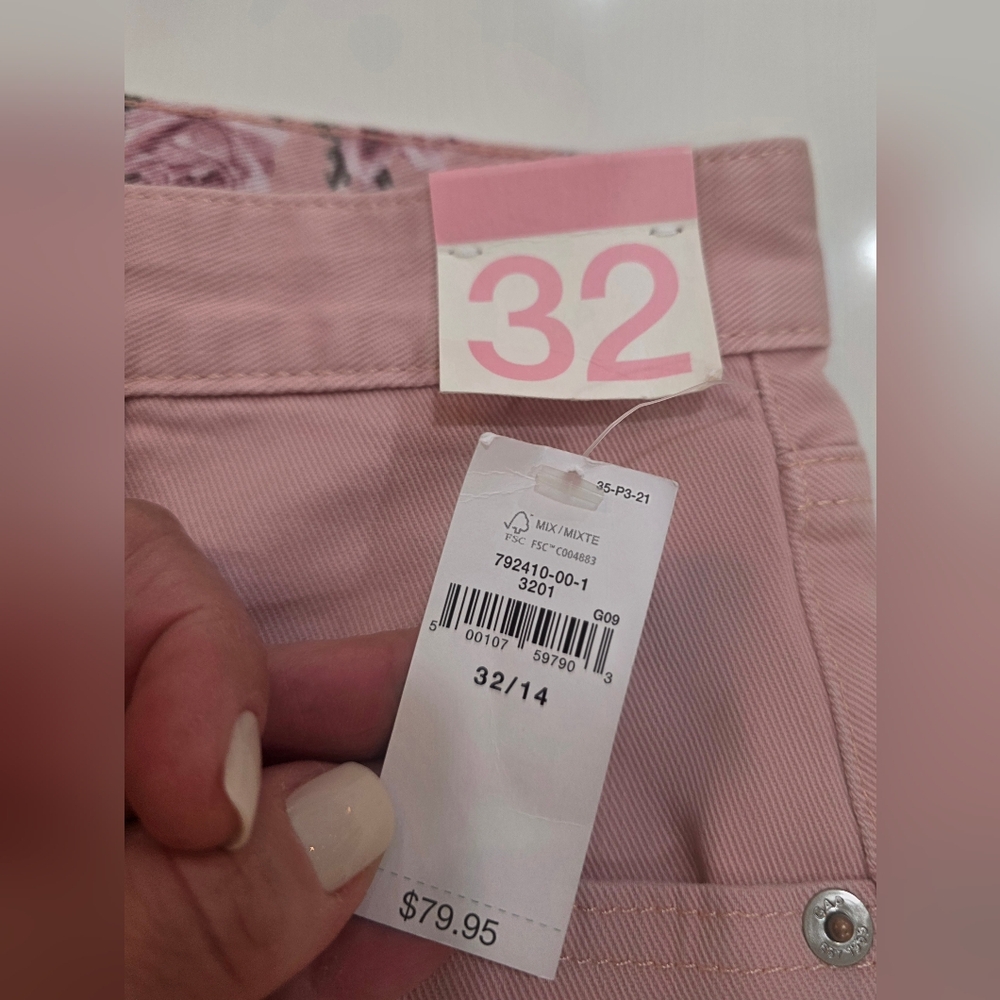 GAP X LoveShackFancy Pink Denim Skirt